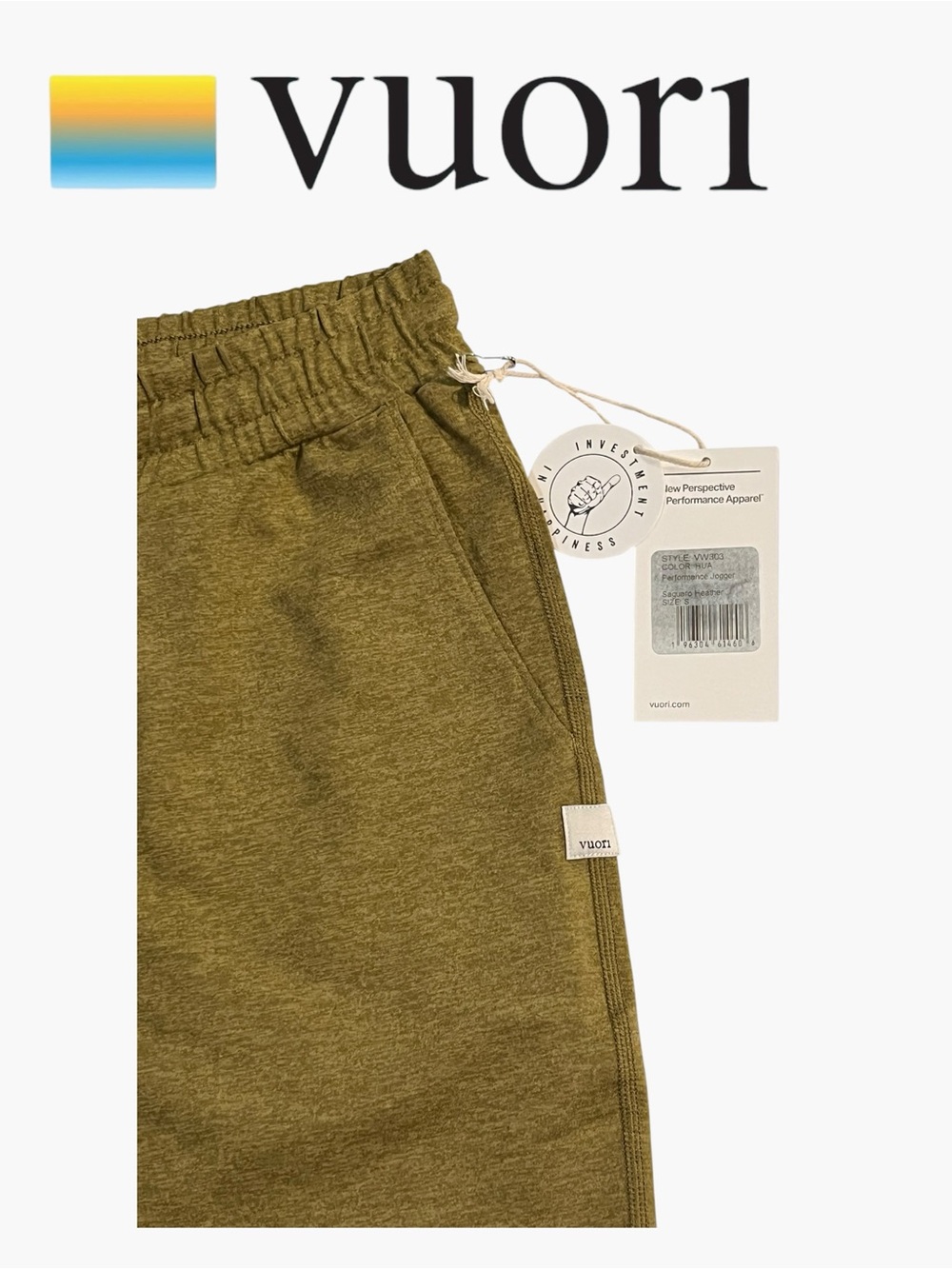 NWT Vuori Pocket Performance Joggers Saguaro Heather SIZE: Small - Picture 2 of 5